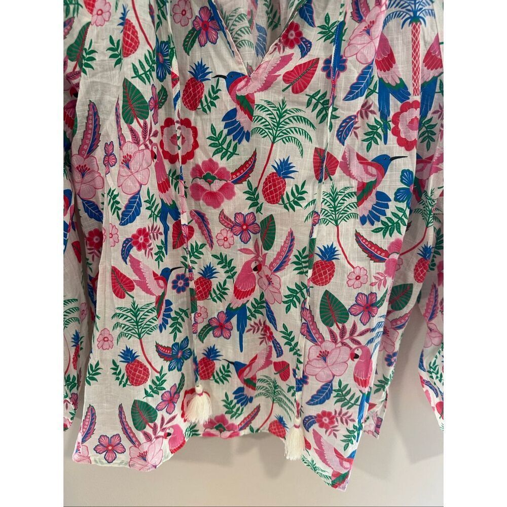 Boden Serena Tropical Floral Cotton Blouse US 10 - Picture 4 of 5